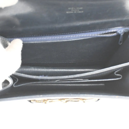Celine Horse Carriage Canvas and Leather, Navy, Canvas, Shoulder Bag