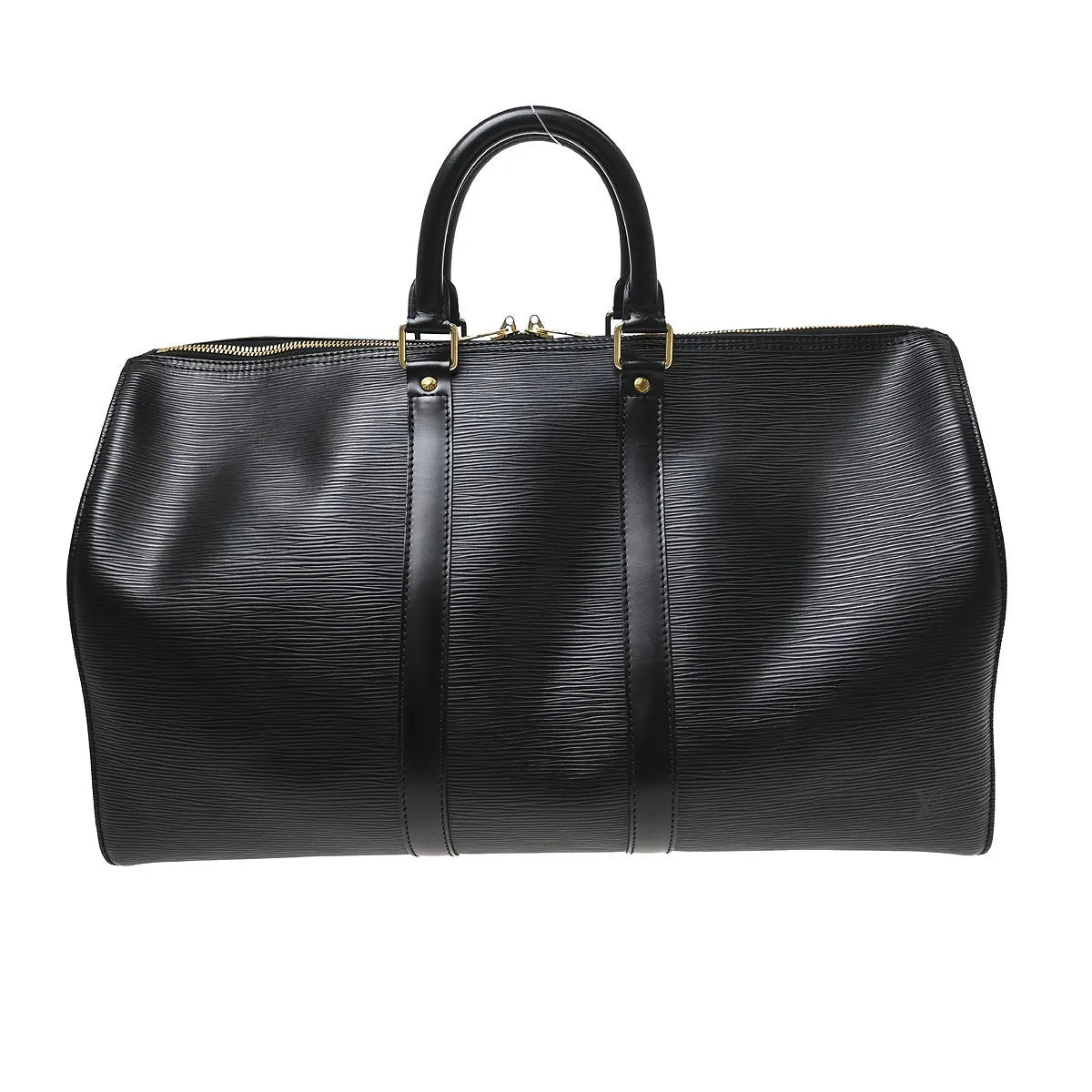 Louis Vuitton Keepall Epi, Black, Leather, Travel Bag