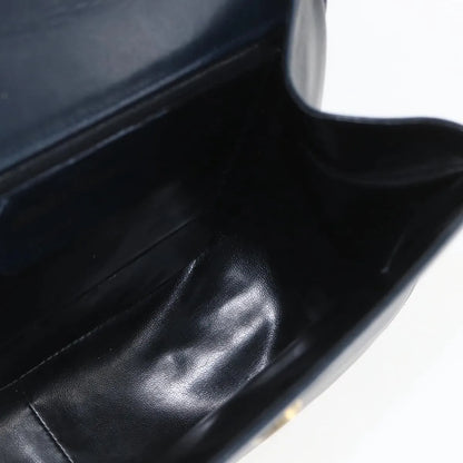 Salvatore Ferragamo Gancini Leather, Navy, Leather, Shoulder Bag