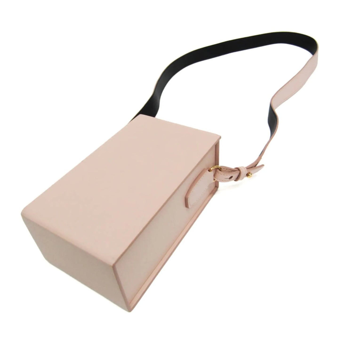 Fendi Logo Vertical Box Leather, Pink, Leather, Shoulder Bag