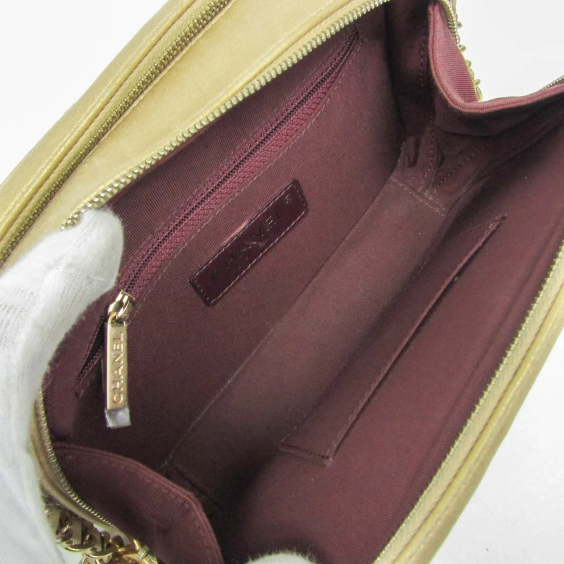 Chanel Coco Boy Camera Quilted Leather, Gold, Leather, Shoulder Bag