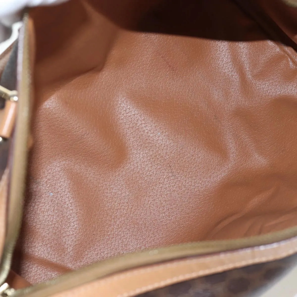 Celine Vintage Macadam Boston Canvas and Leather, Brown, PVC, Handbag