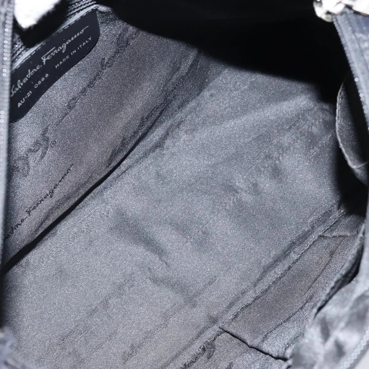 Salvatore Ferragamo Gancini Tote Gancini Canvas, Black, Nylon, Tote Bag