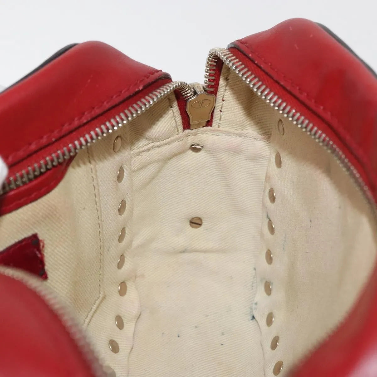 Valentino Garavani Rockstud Camera Leather, Red, Leather, Shoulder Bag