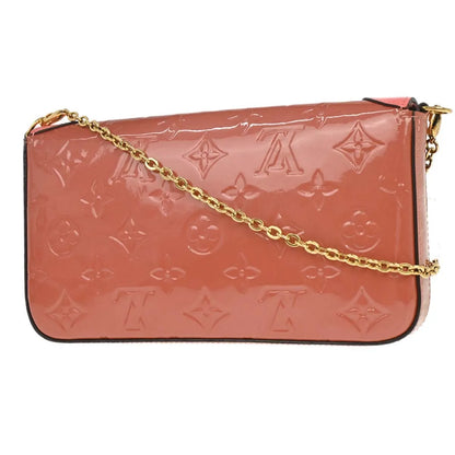 Louis Vuitton Felicie Pochette Limited Edition Valentine Dog Monogram Vernis, Pink, Patent Leather, Handbag