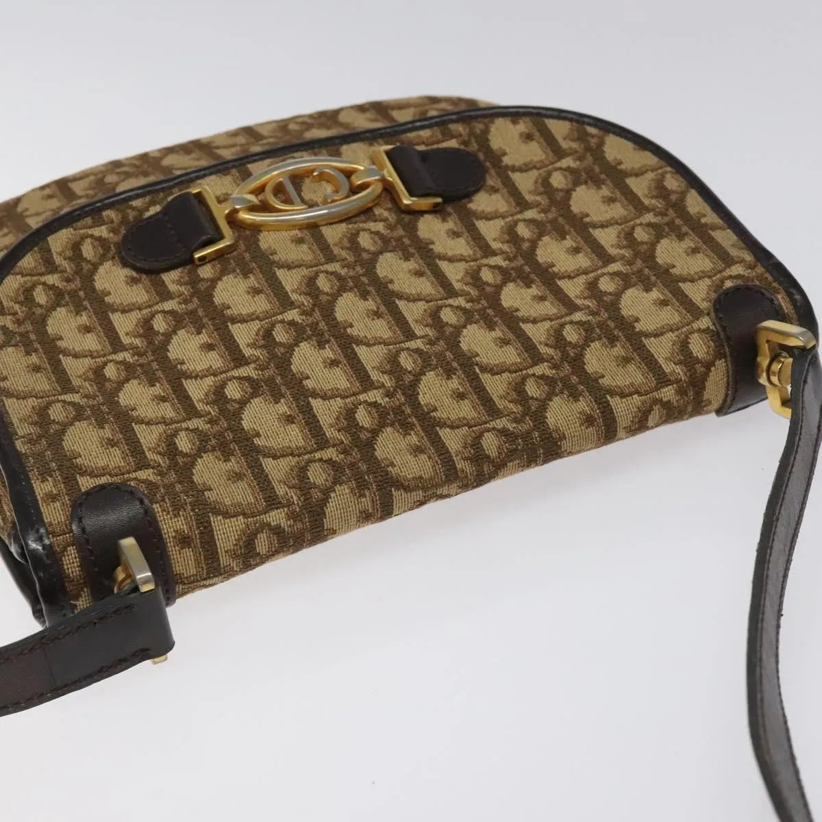 Christian Dior Vintage Trotter Canvas, Brown, Canvas, Shoulder Bag