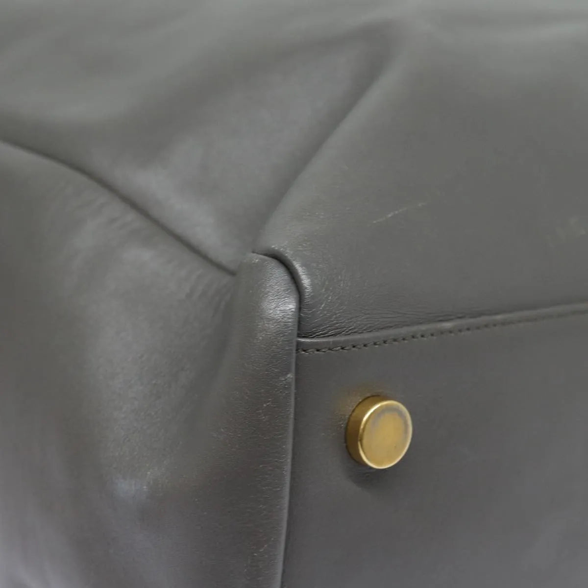Saint Laurent Reversible North South Shopper Tote Leather, Gray, Leather, Tote Bag