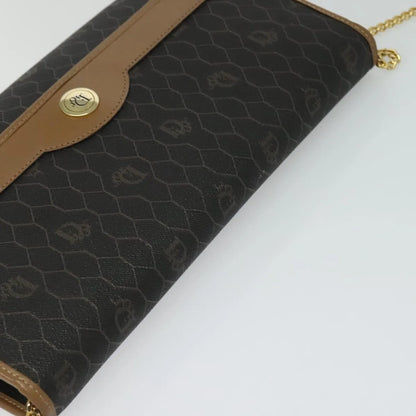 Christian Dior Vintage Honeycomb chain Canvas, Black, Canvas, Shoulder Bag
