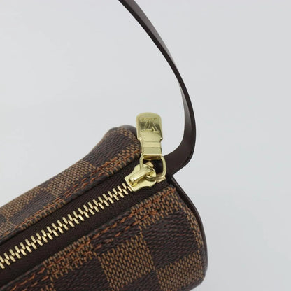Louis Vuitton Papillon Pochette Damier Ebene, Brown, Canvas, Clutch