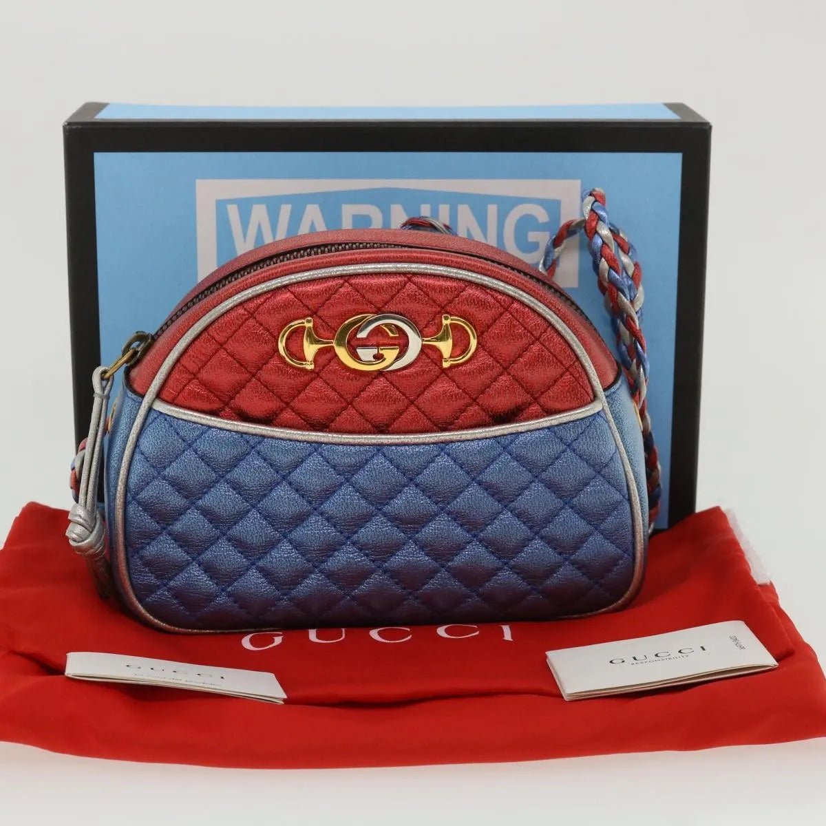 Gucci Trapuntata Camera Lambskin, Multicolour, Leather, Shoulder Bag