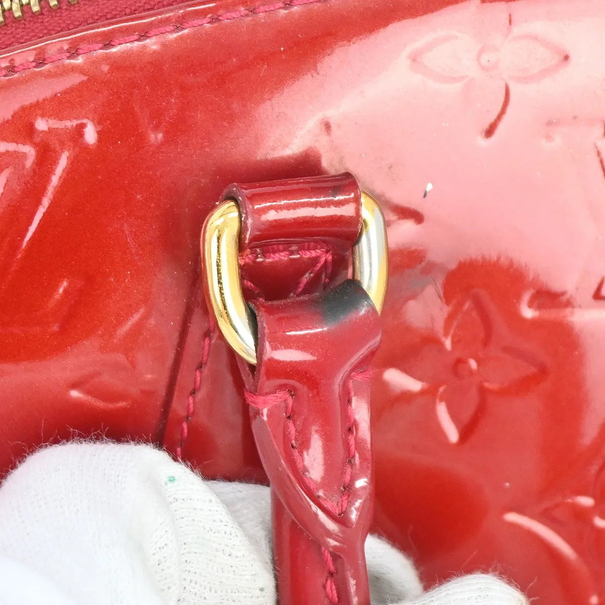 Louis Vuitton Sherwood Monogram, Red, Patent Leather, Handbag