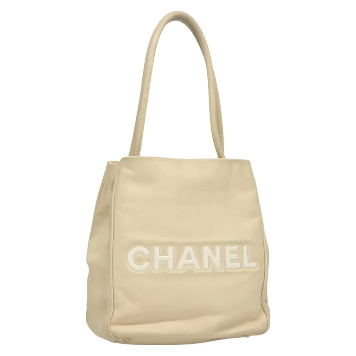 Chanel Camellia Tote Leather, Beige, Leather, Tote Bag
