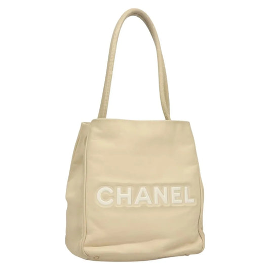 Chanel Camellia Tote Leather, Beige, Leather, Tote Bag
