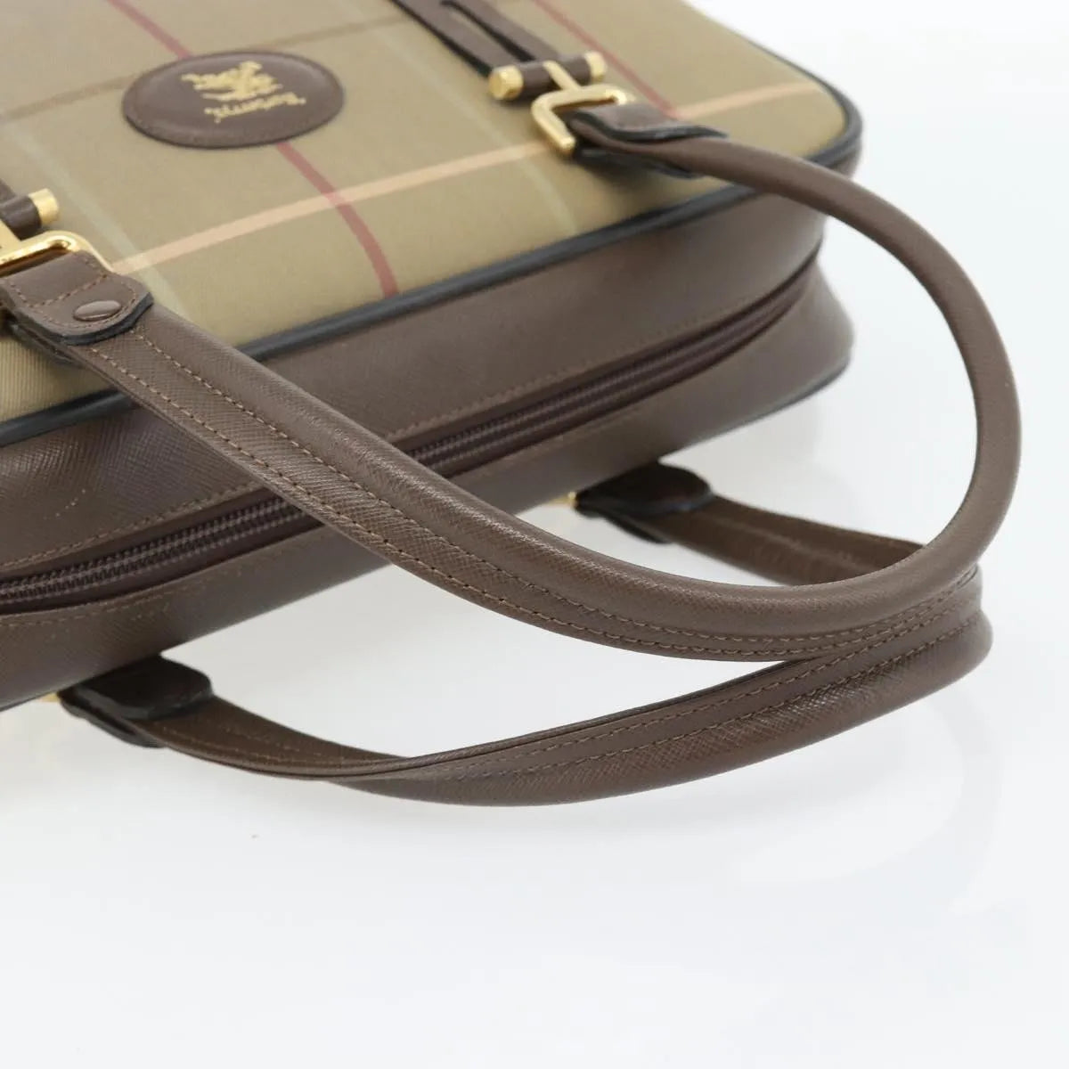 Burberry Nova check boston Canvas, Beige, Canvas, Handbag