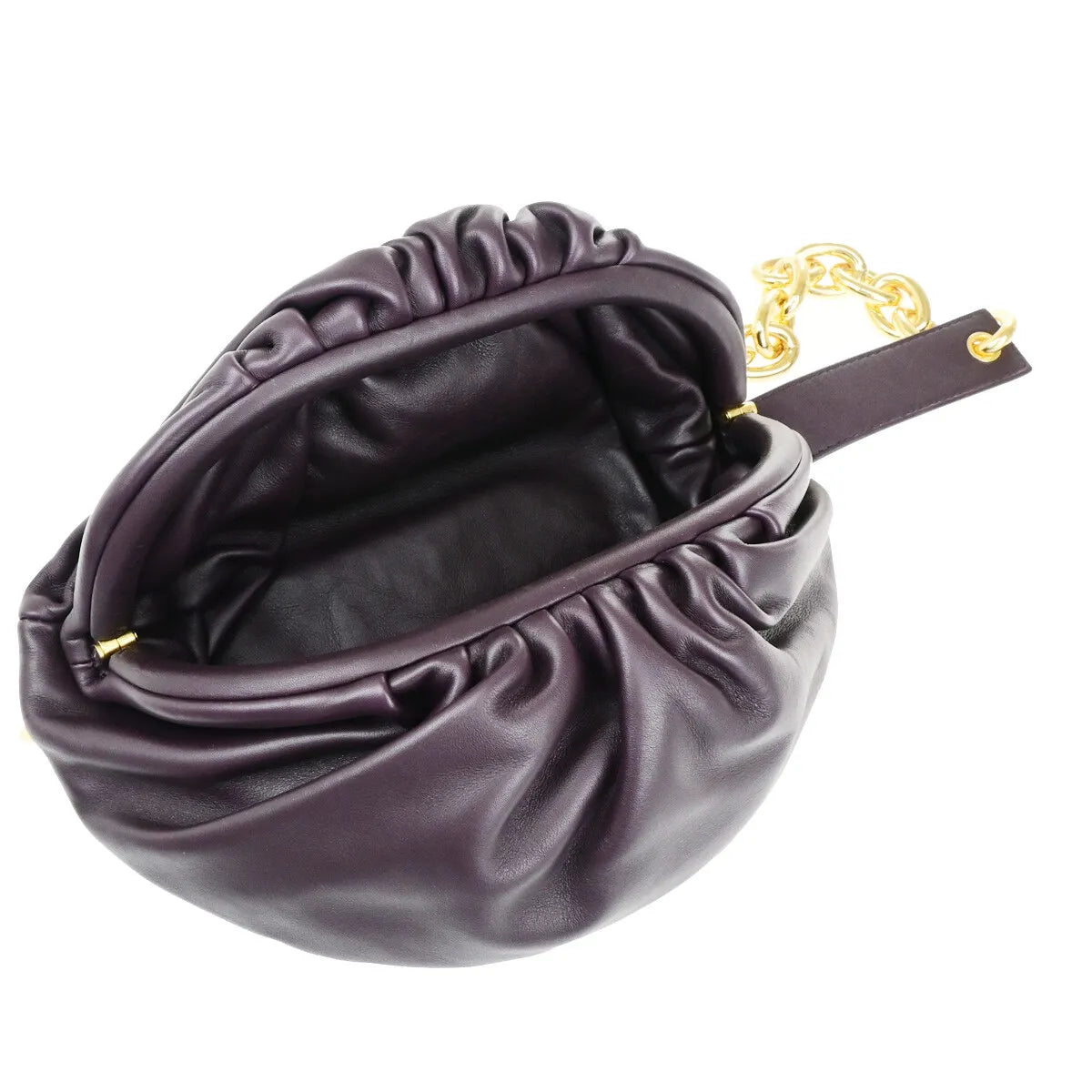 Bottega Veneta The Chain Leather, Burgundy, Leather, Handbag