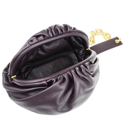 Bottega Veneta The Chain Leather, Burgundy, Leather, Handbag