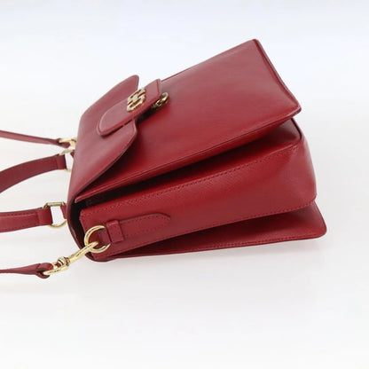 Salvatore Ferragamo Gancini Leather, Red, Leather, Handbag