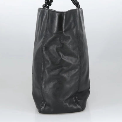 Chanel Vintage CC Resin Chain Tote Leather, Black, Leather, Tote Bag
