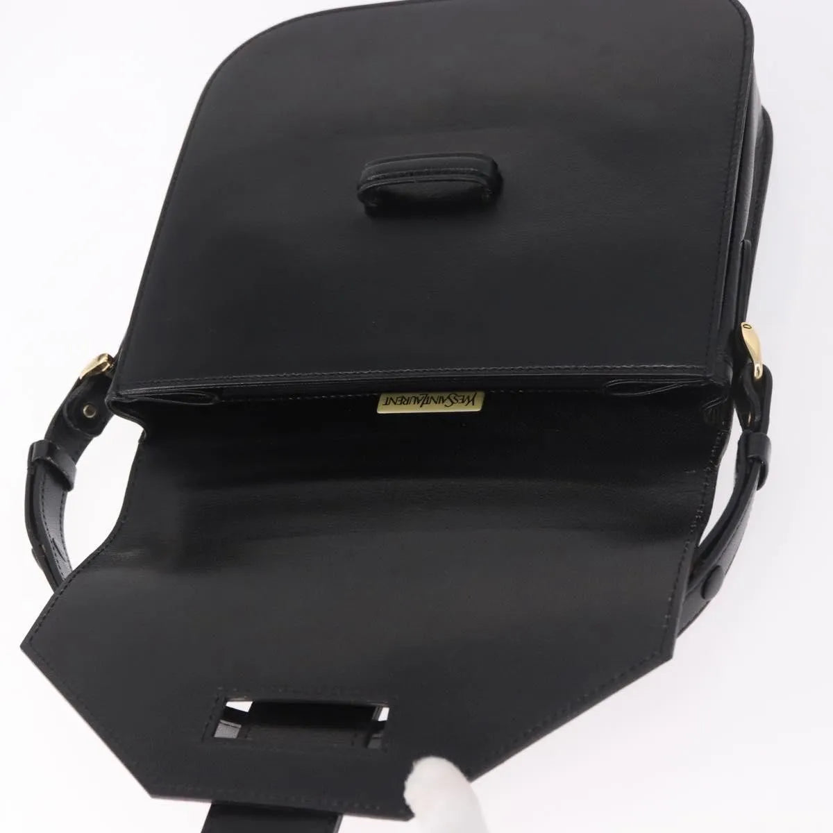 Saint Laurent Vintage Leather, Black, Leather, Handbag
