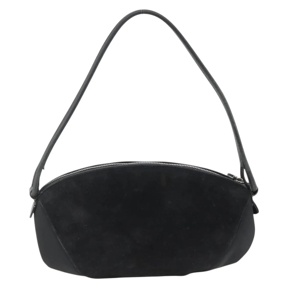 Salvatore Ferragamo Gancini Suede, Black, Suede, Shoulder Bag