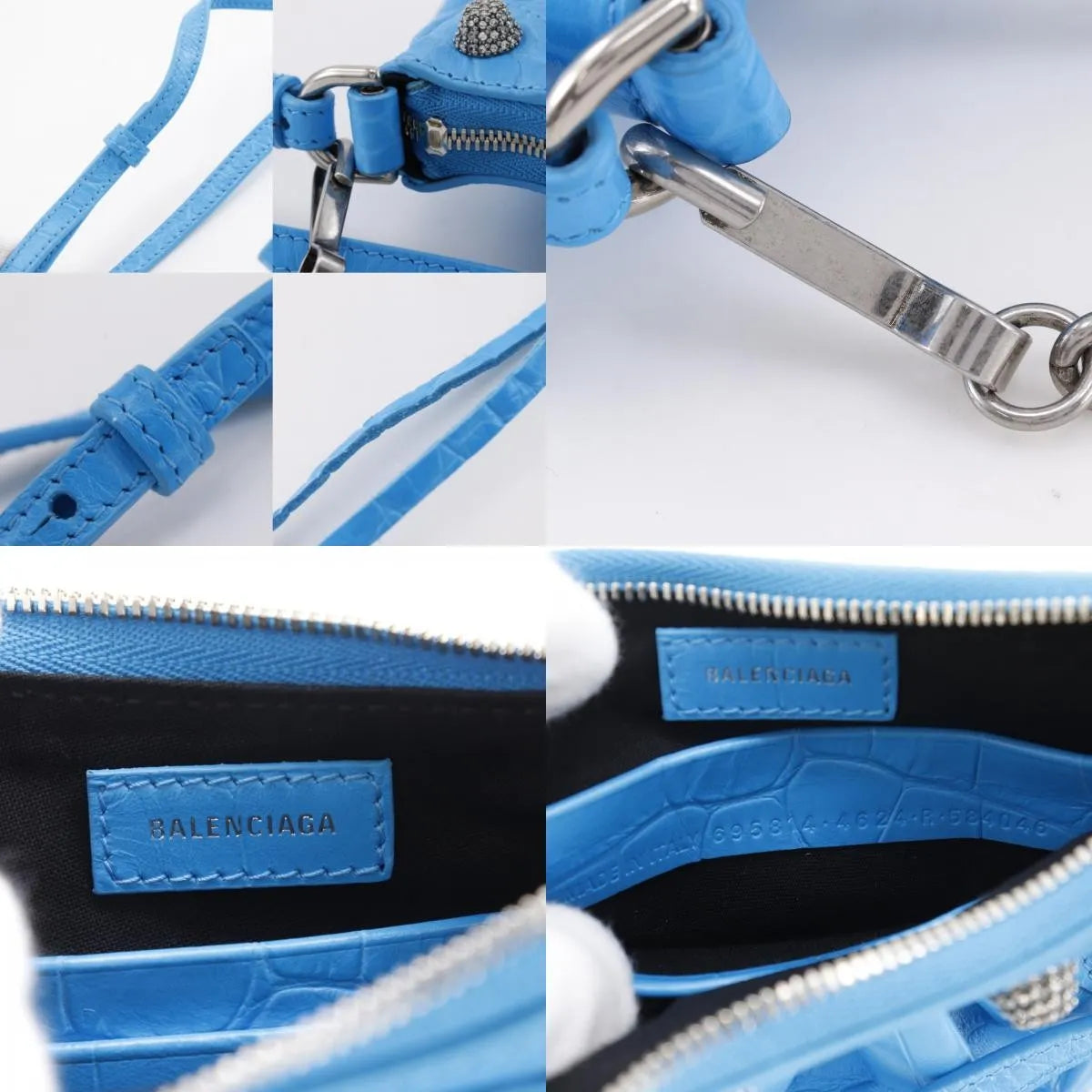 Balenciaga Shoulder PVC, Blue, Leather, Shoulder Bag