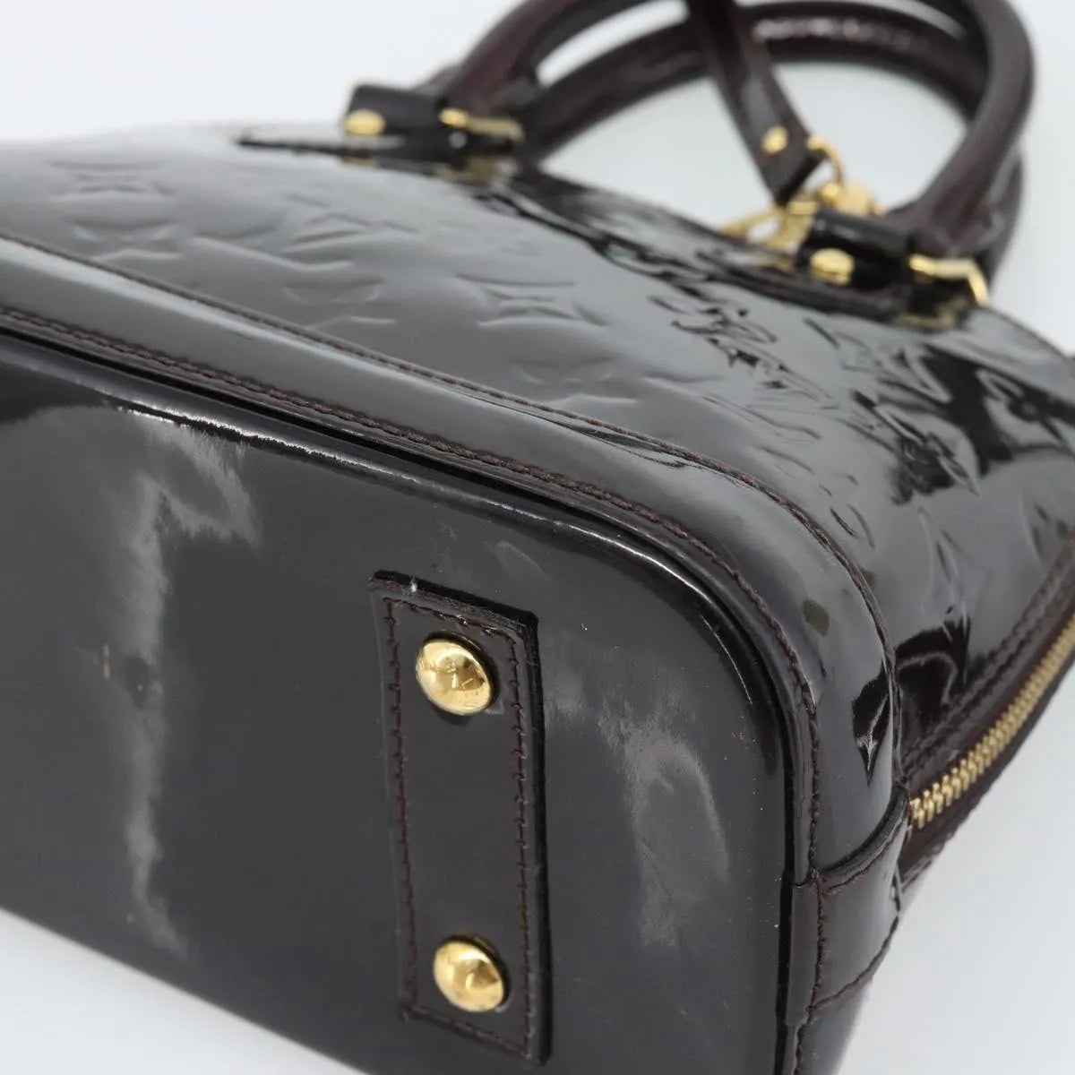 Louis Vuitton Alma Patent Leather, Brown, Patent Leather, Handbag