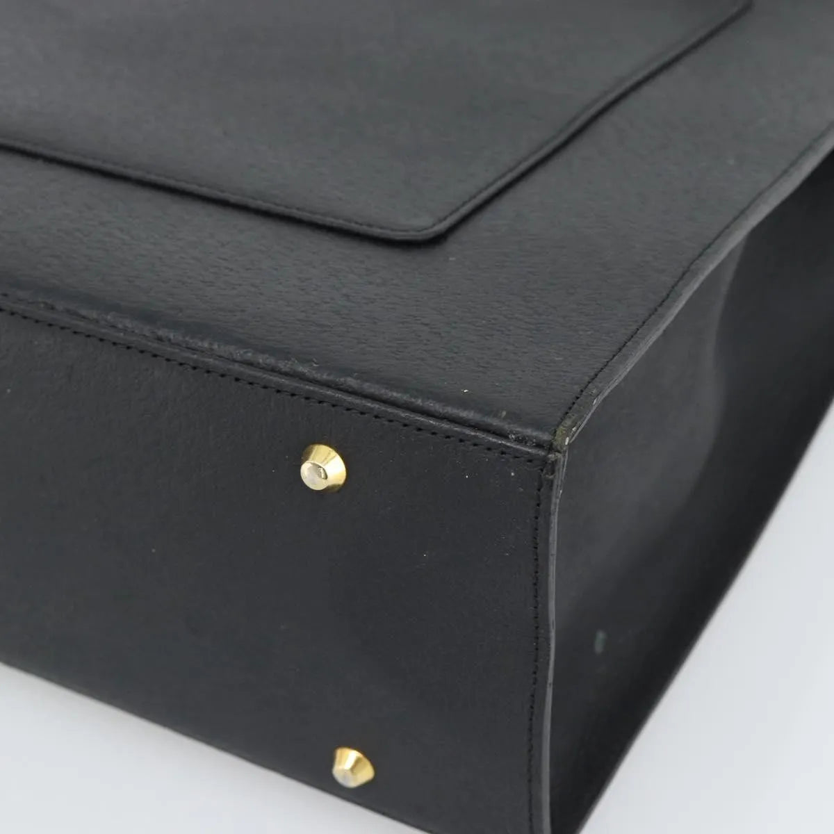 Saint Laurent Vintage Leather, Black, Leather, Tote Bag
