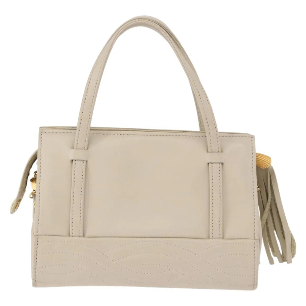Fendi Vintage Handbag Leather, Beige, Leather, Handbag