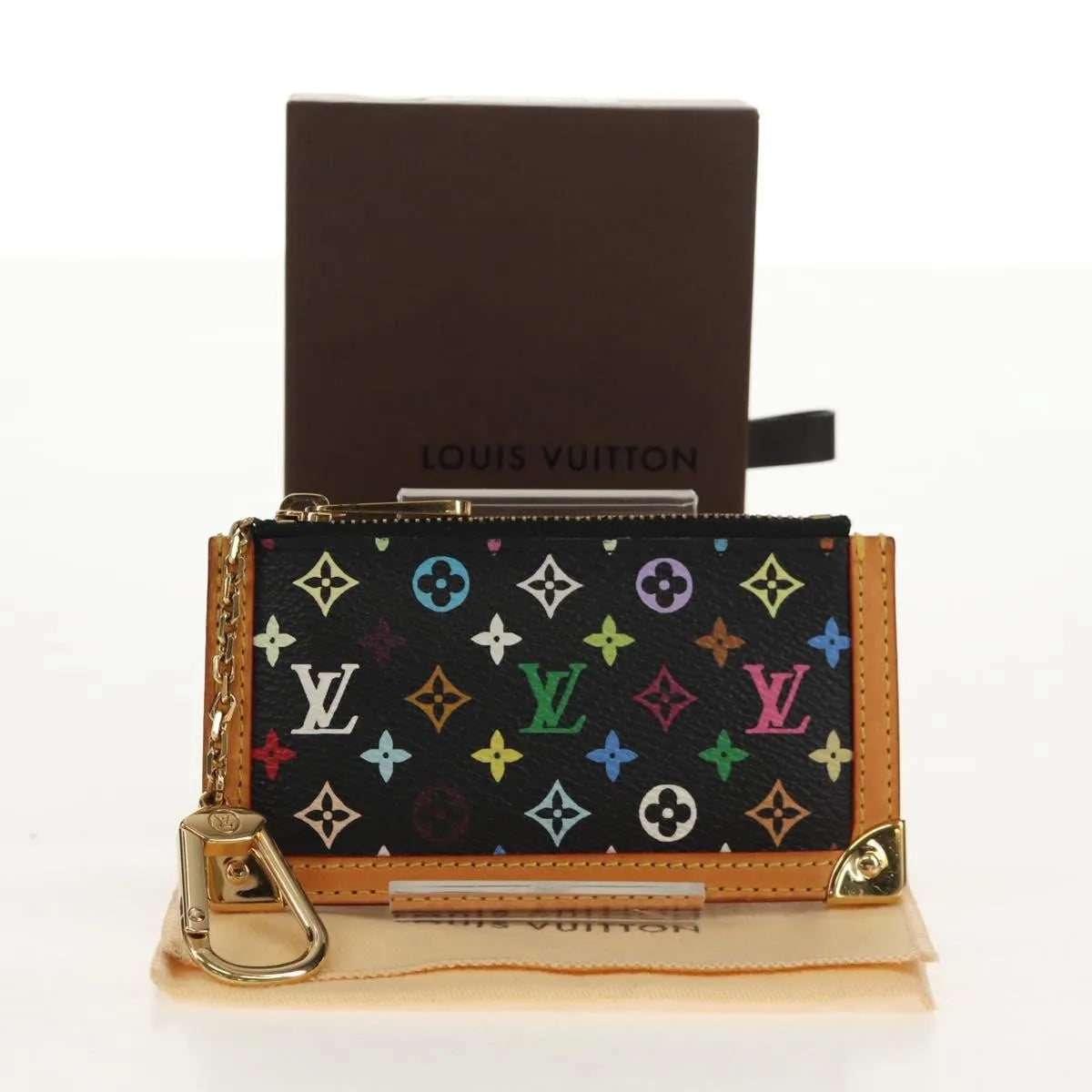 Louis Vuitton Pochette Clés Monogram Canvas, Black, Canvas, Wallet