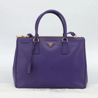 Prada Galleria Double Zip Tote Saffiano Leather, Purple, Leather, Handbag