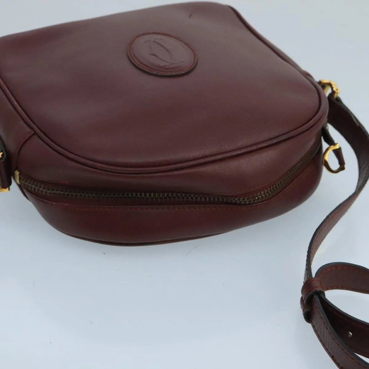 cartier Must de Cartier Leather, Burgundy, Leather, Shoulder Bag