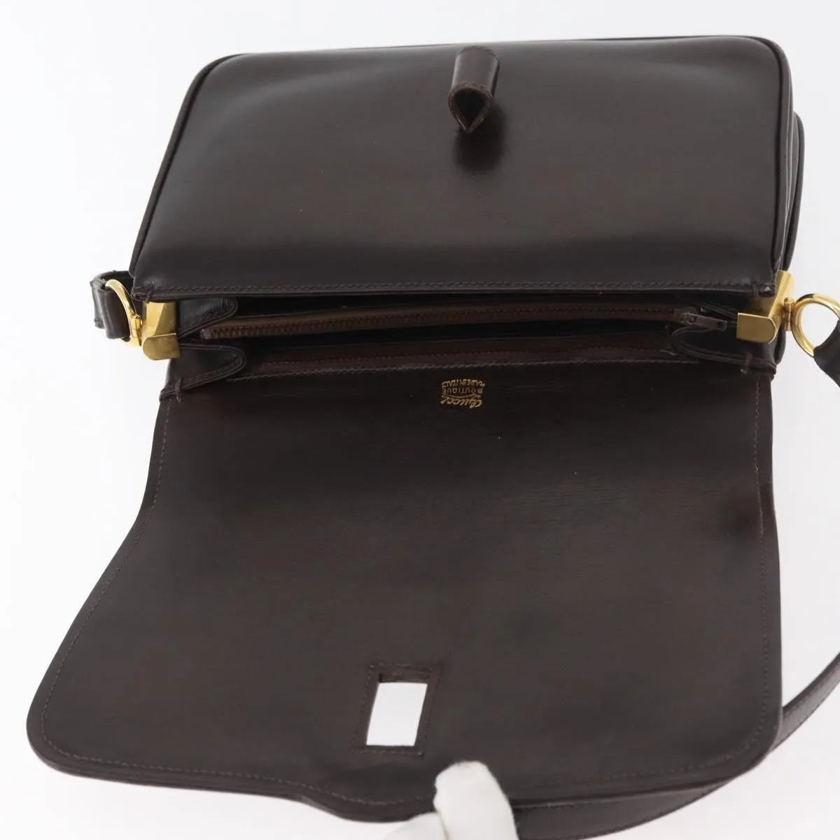 Gucci Vintage Leather, Brown, Leather, Shoulder Bag