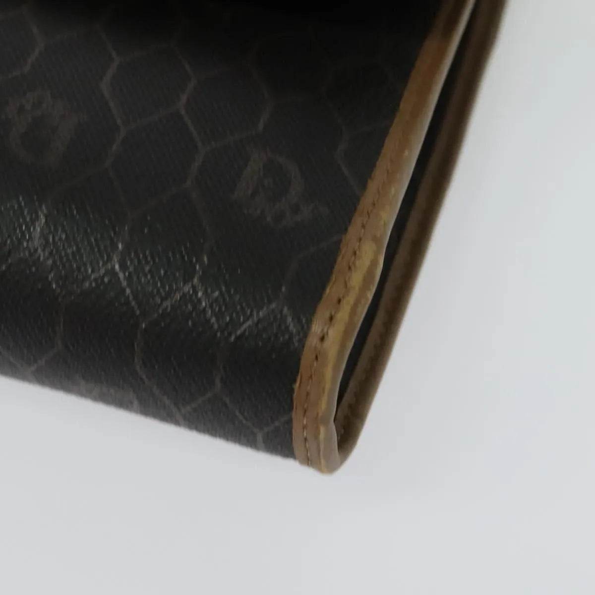Christian Dior Vintage Honeycomb chain Canvas, Black, Canvas, Shoulder Bag