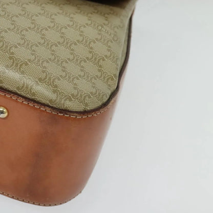 Celine Vintage Convertible Top Handle Macadam Coated Canvas, Beige, Canvas, Handbag