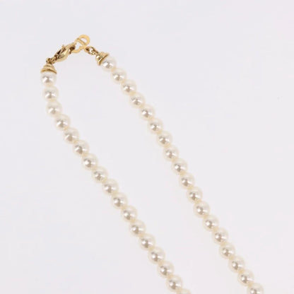 Christian Dior CD Bee Star Pearl Pendant Metal with Faux Pearl, White, Pearl, Necklace