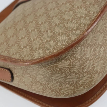 Celine Vintage Macadam Canvas and Leather, Beige, Canvas, Shoulder Bag