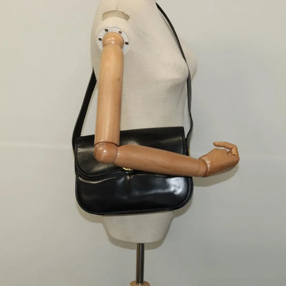 Gucci Vintage Leather, Black, Leather, Shoulder Bag