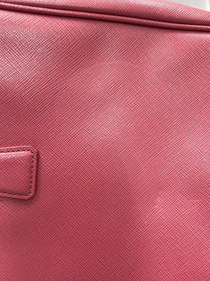 Prada Double Zip Lux Convertible Tote Saffiano Leather, Pink, Leather, Tote Bag