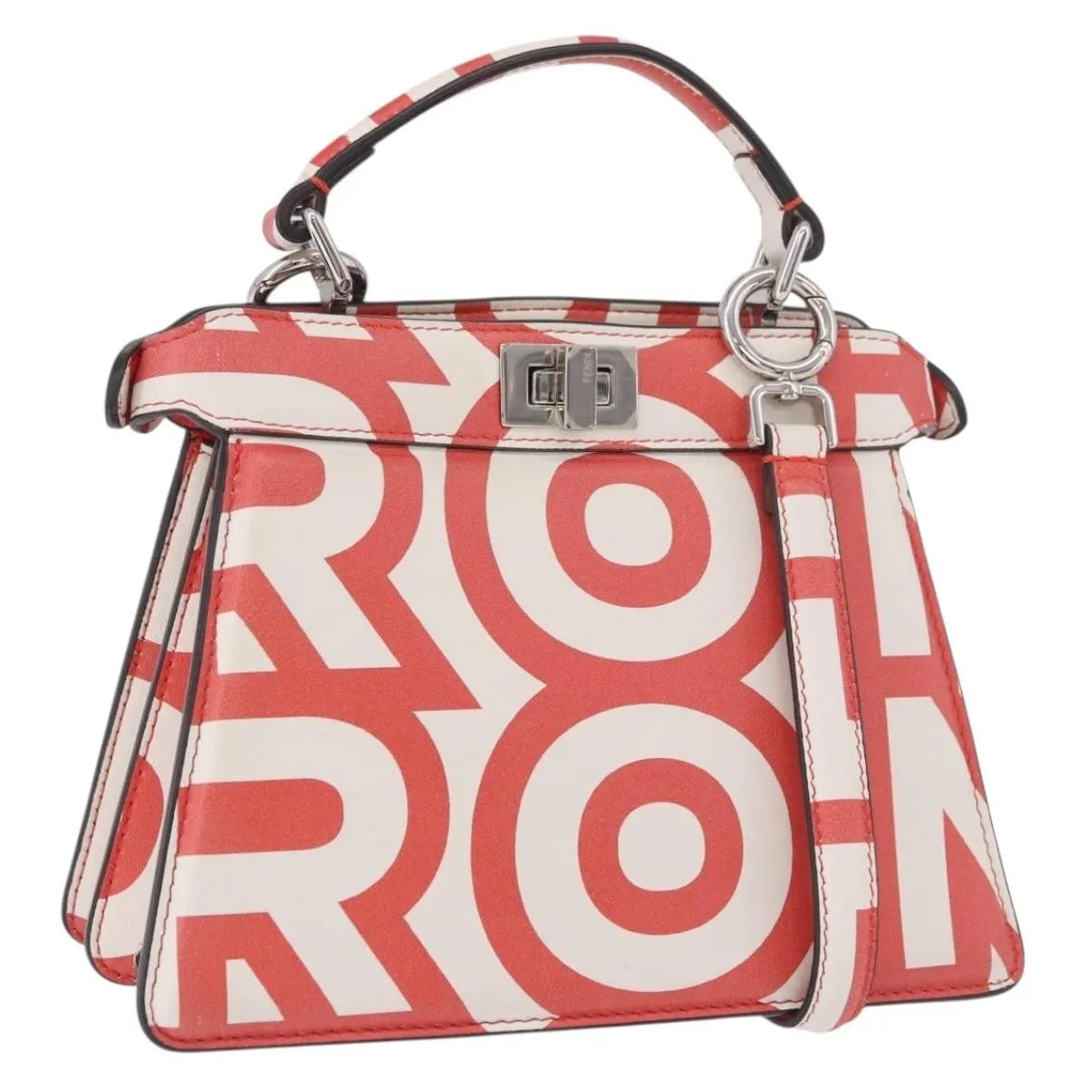Fendi Peekaboo Leather, White, Leather, Handbag