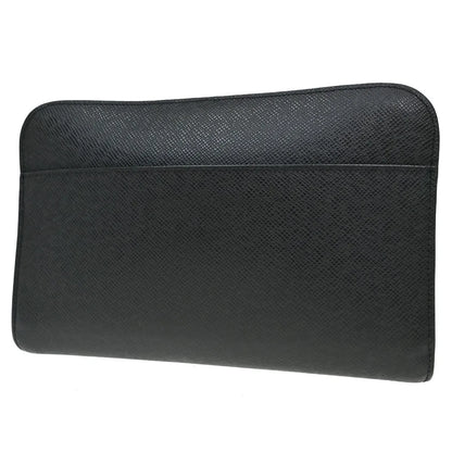Louis Vuitton Pochette Baikal Clutch Taiga Leather, Black, Leather, Clutch