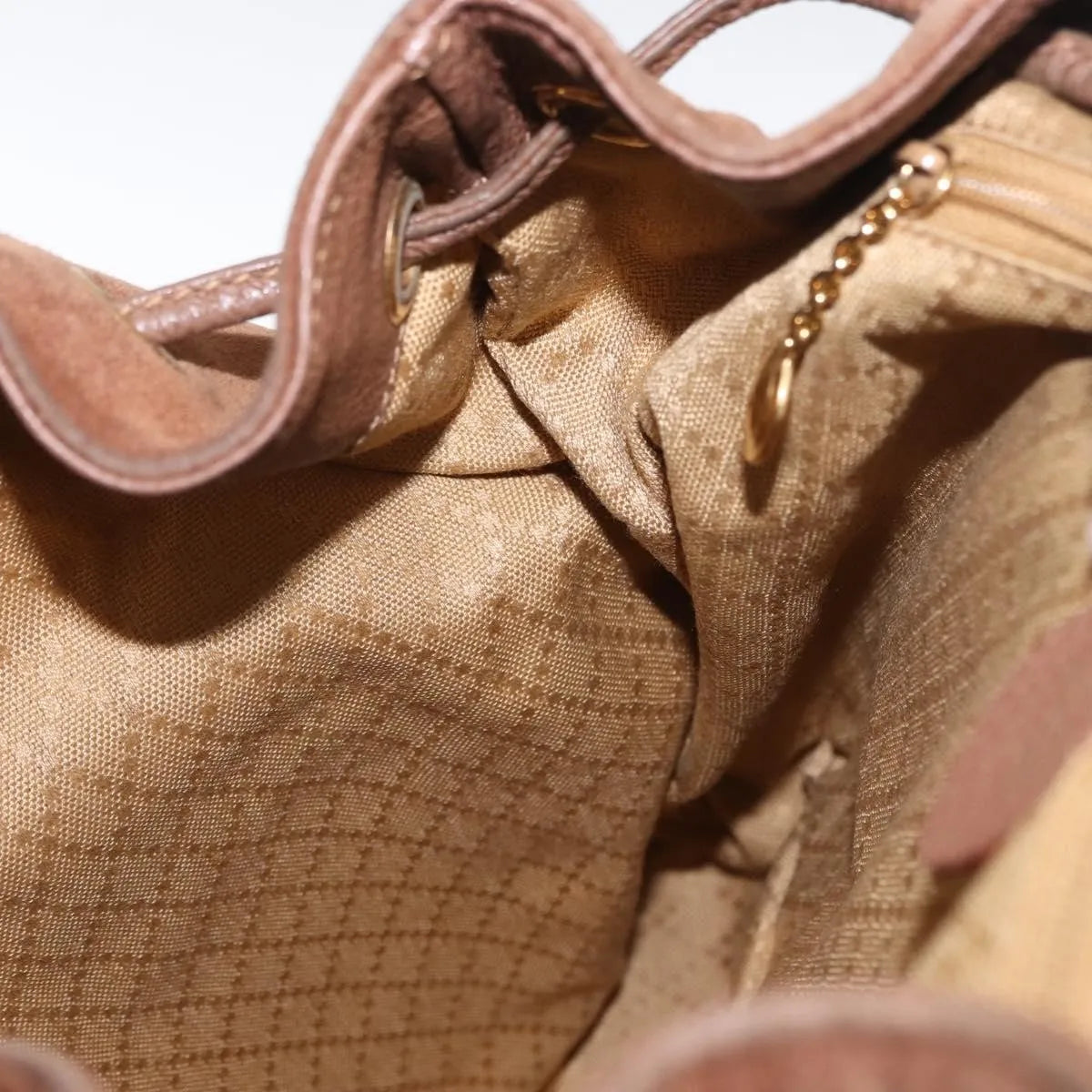 Gucci Vintage Bamboo Suede, Brown, Suede, Backpack