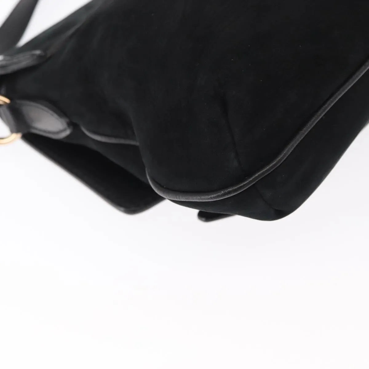 Salvatore Ferragamo Gancini Suede, Black, Suede, Shoulder Bag