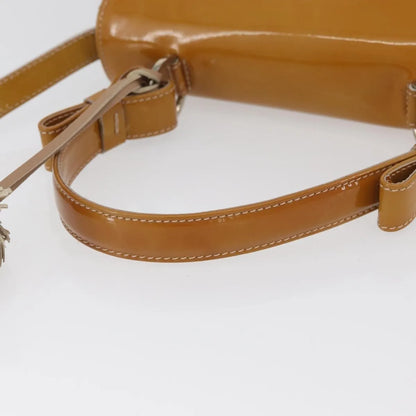 Salvatore Ferragamo Gancini Patent Leather, Beige, Patent Leather, Handbag