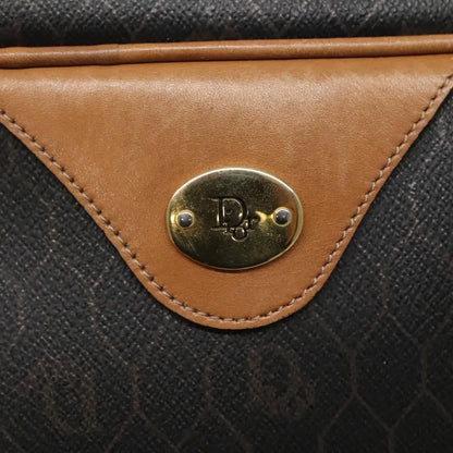 Christian Dior Vintage Honeycomb Canvas and Leather, Black, Canvas, Shoulder Bag