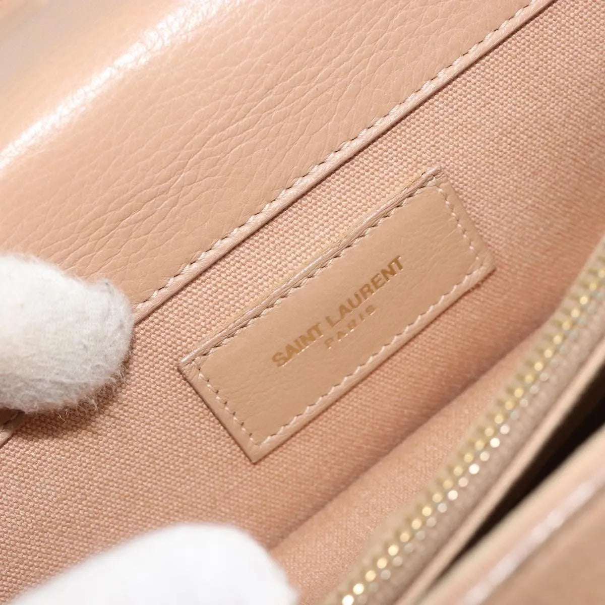 Saint Laurent Muse Two Leather, Beige, Leather, Handbag