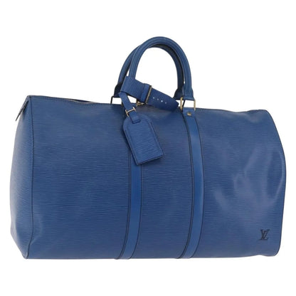 Louis Vuitton Keepall Epi Leather, Blue, Leather, Travel Bag