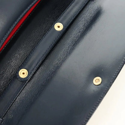 Gucci Chain Flap Leather, Navy, Leather, Shoulder Bag