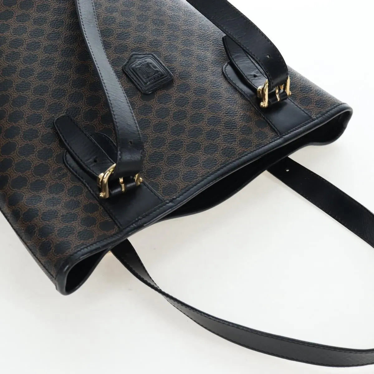 Celine C Macadam Tote PVC leather/ Macadam canvas, Black, PVC, Shoulder Bag