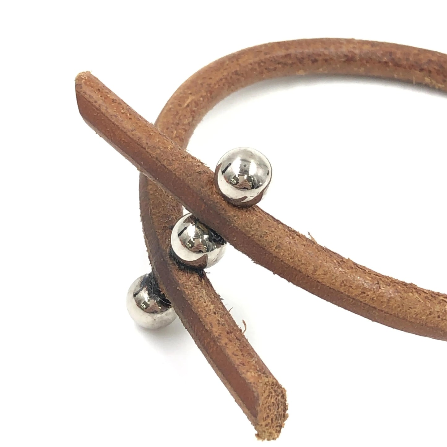 Hermes Lock Bracelet Leather and Metal, Brown, Leather, Bracelet