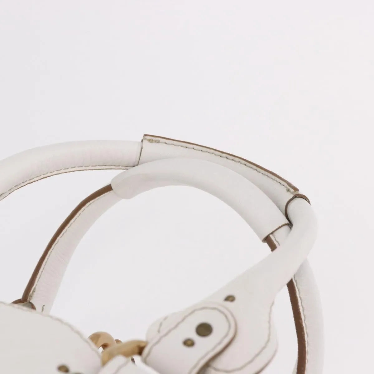 Chloe Paddington Lock Leather, White, Leather, Handbag